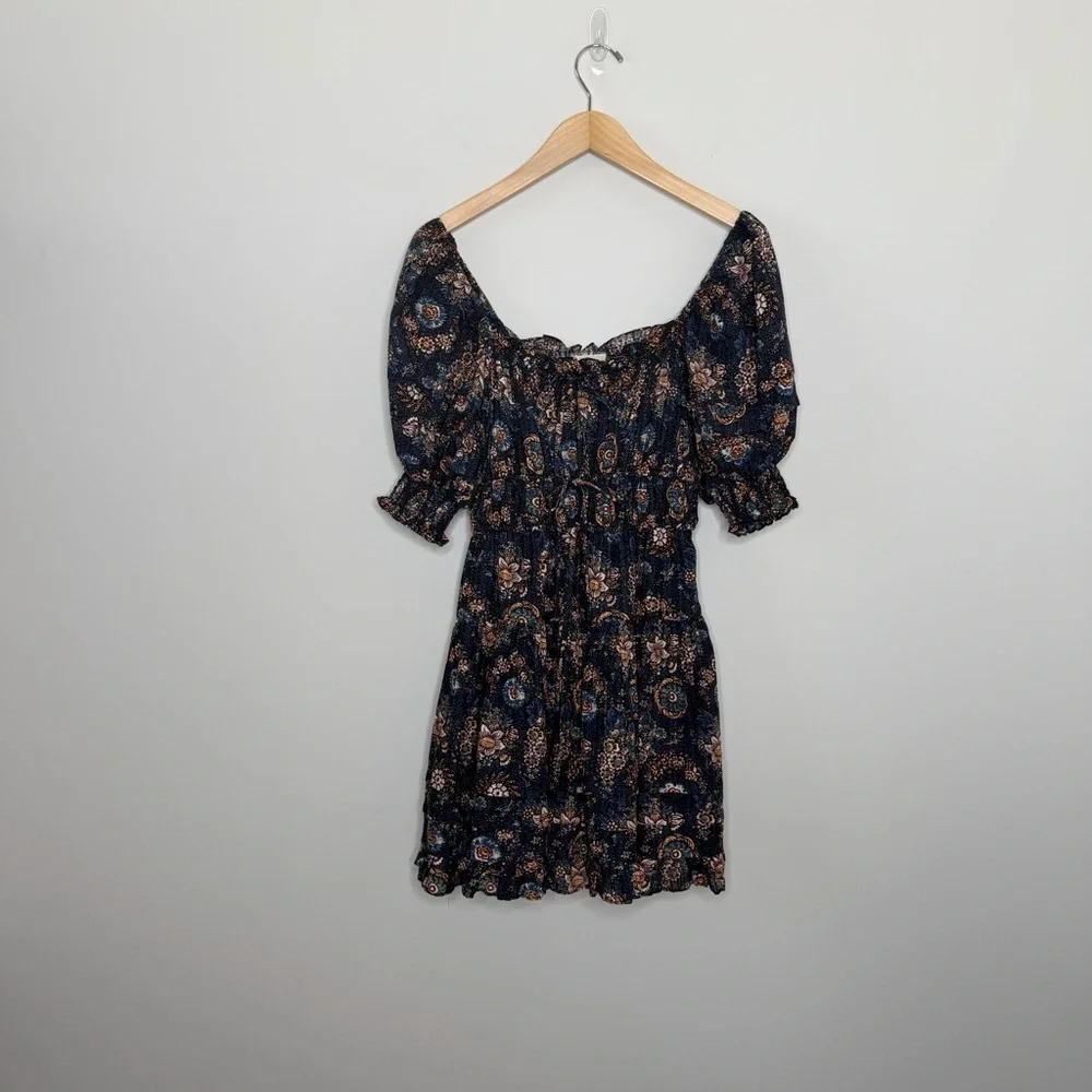 Ulla Johnson Juniper Mini Dress in Twilight Navy Floral milkmaid boho pockets - Picture 3 of 16